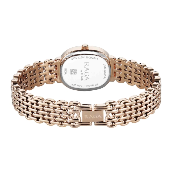 Titan Raga Silver Special Dial Rose Gold Metal Strap Analog Watch for Women - Image 5