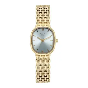 Titan Raga Blue Special Dial Gold Metal Strap Analog Watch for Women