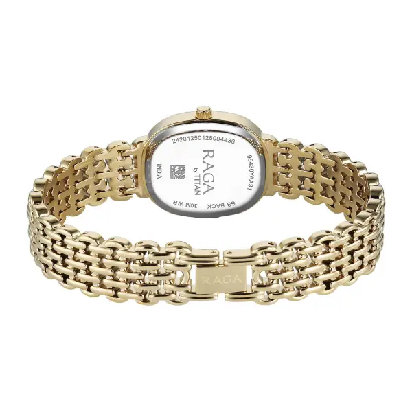 Titan Raga Blue Special Dial Gold Metal Strap Analog Watch for Women - Image 5