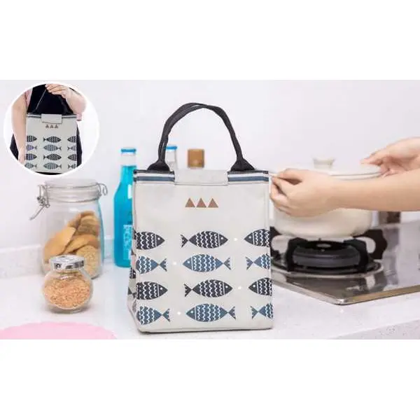 Insulated Lunch Bag, Waterproof Tote Bag Portable Storage Bento Bag Cooler/Thermal Picnic Storage Bag-fish - Image 3