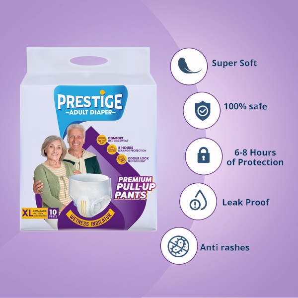 Prestige Adult Pant Style Diaper - Extra Large | Pack of 10Pieces - Image 3