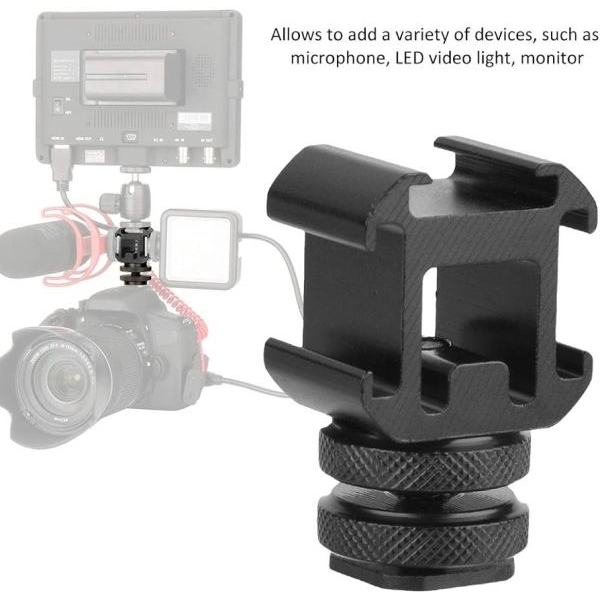 Hot Shoe Extension Camera Hot Shoe Mount, Aluminium Alloy Dual Layer Screw - Image 5