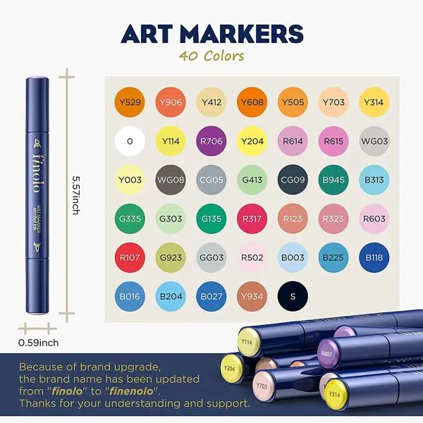 Delli Finenolo Alcohol Marker/ Finolo 40 Sheds Double Nib Alcohol Based Marker for Designing - Image 2