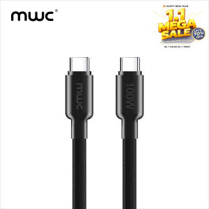 MWC Quantum QCC100 Data Cable | USB-C to USB-C Ultra-Premium Quality Cable | 100W High Speed Charging Cable |  40000+ Bend Lifespan | Fireproof & Burning Retardi, Silicon Gel Material