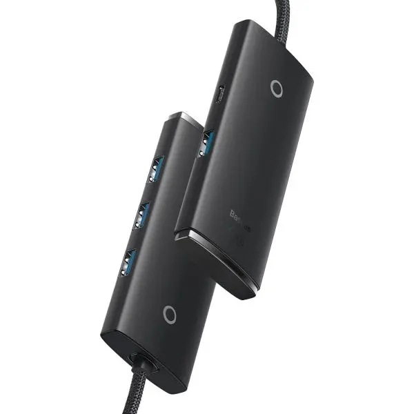 Baseus Hub Lite Series 4-Port USB-A HUB Adapter 4X USB 3.0 Black -WKQX030101 - Image 2