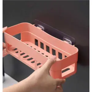 Bathroom Shelf Organizer Toilet Adhesive Shampoo Gel Storage Basket Decoration Bathroom Corner Shower Shelf Rack Accessories