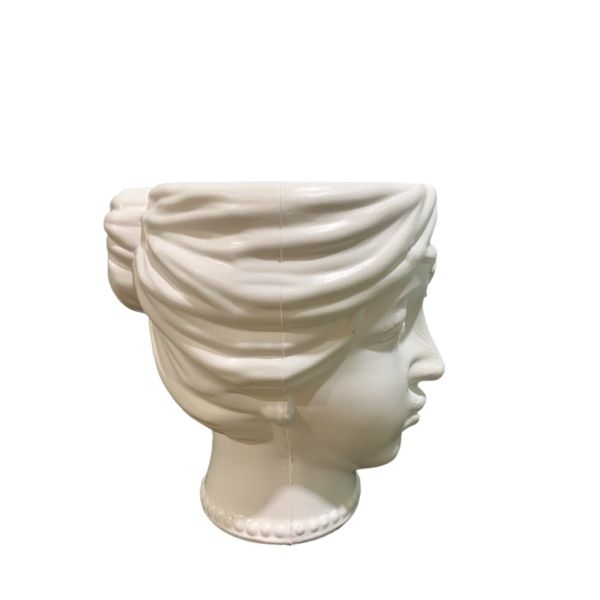 4.5 Inch Beautiful Queen Faced Pot Head Planter For Home Office Desk Balcony Decor - Image 2