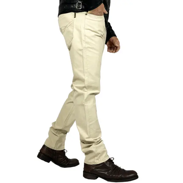 VIRJEANS (VJC837) Stretchable Cotton Chinos Pant For Men-Cream - Image 3