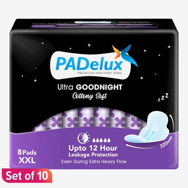 PADelux Sanitary Pads Ultra Goodnight XXL 320 mm- 8 Pads Set of 10 - Image 5