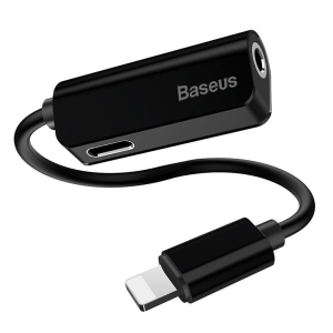 Baseus L32 IP Male to 3.5mm+IP Female Adapter Black – CALL32-01- 6 Months Warranty