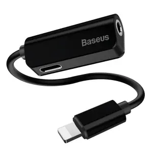 Baseus L32 IP Male to 3.5mm+IP Female Adapter Black – CALL32-01- 6 Months Warranty