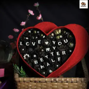 Love You My Better Half Chocolate box (Heart Shaped)