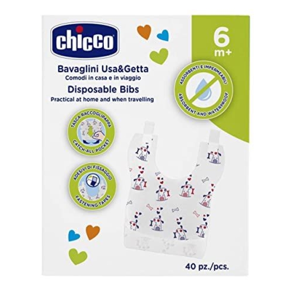 Chicco Disposable Baby Bibs ( 40 Pcs ) - Image 2