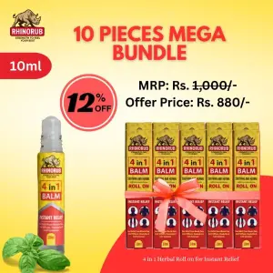 RhinoRub 4 in 1 Roll-On 10ml - 10 Pieces Mega Bundle