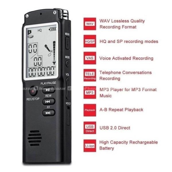 SK-301 16GB Voice Recorder USB Device With Microphone Mp3 Player Digital Dictaphone - Image 2