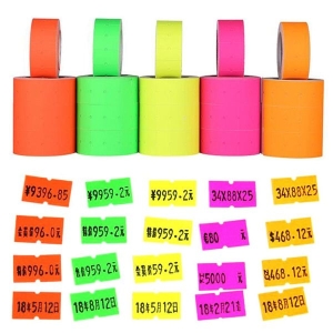 Two Line Colorful Price Roll Sticker for Price Label Machine-Sets Of 10pcs By Mitrata