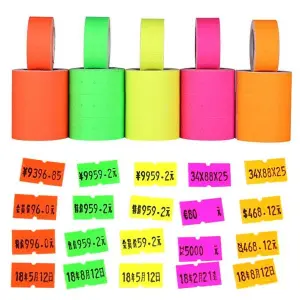 Two Line Colorful Price Roll Sticker for Price Label Machine-Sets Of 10pcs By Mitrata