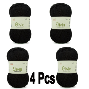 4 PCs Olv006 PCs Ganga Black Yarn For Knitting