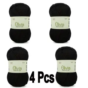 4 PCs Olv006 PCs Ganga Black Yarn For Knitting