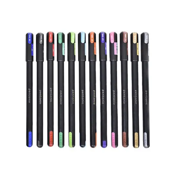 Pentonic Multicolor Gel Pen With Hard Box Case Set Of 12 Pcs By Mitrata - Image 3