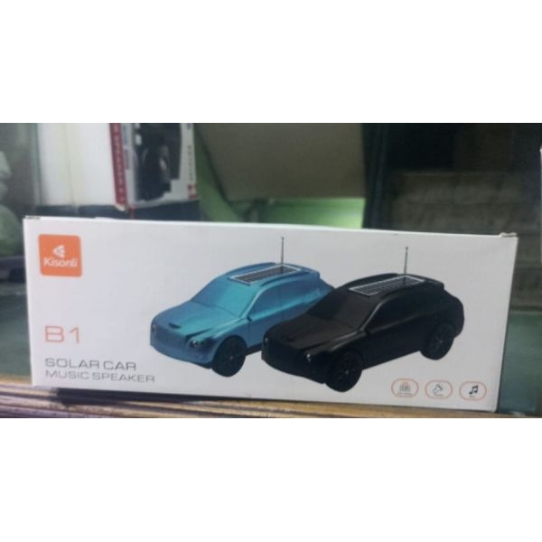 Kisonli Bluetooth Speaker Mobil B1 Solar Car Wireless Mega Bass - Blue/Black - Image 3