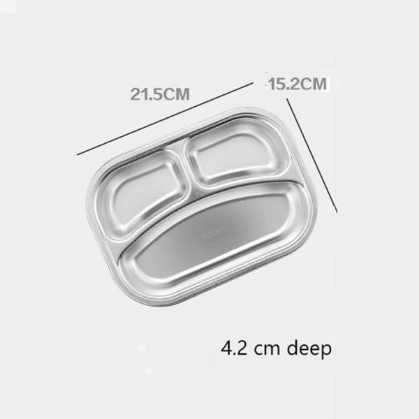 Stainless Steel Insulated Lunch Box With Compartments, Large Size 3 Compartments With Soup Bowl Spoon Fork - Image 4