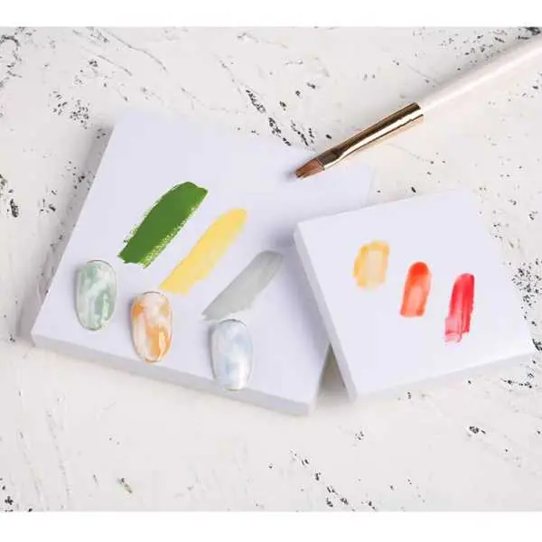 Nail Art Palette Colour Mixing Waterproof Paper Nail Art Palette Mixing Gel Polish Waterproof Paper Painting Coloring Books Display Board Manicure Showing Shelf - Image 3