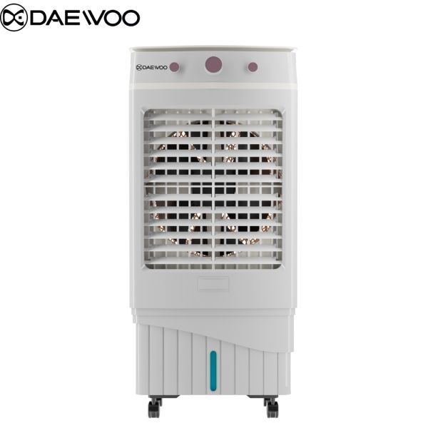 Daewoo 40 litre Honeycomb Air Cooler | Glass Top | White And Grey Color | 4 Wheels | Dual Tone | 40 ltr | Three-Speed Control | 12" Fan Inside | 1 Year Warranty - Image 2