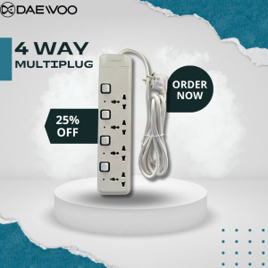 Daewoo Multiplug | Daewoo Extension Cord | 4 Way Out Sockets | 2.5m Long Cable | 4 Charging ports | Overload Protector | Hot selling | Hot trendy item | Hot Sales | C-type charging | A-type Charging & Chargers | Daewoo Multi plug