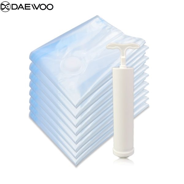 Daewoo Pack of 5 Reusable Ziplock Vacuum Storage Space Saver Bags with Travel Hand Pump for Clothes | Vaccum Storage Space Saver Bag - Image 5