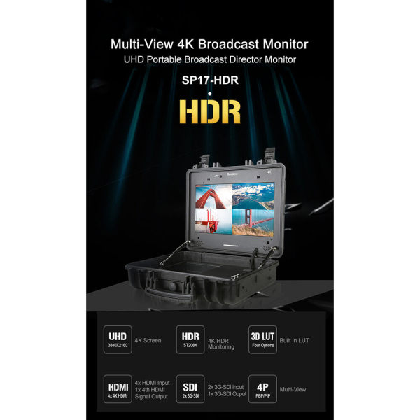 Desview. SP17-HDR 17.3in 4K UHD Multiview Portable Broadcast Monitor - Image 6