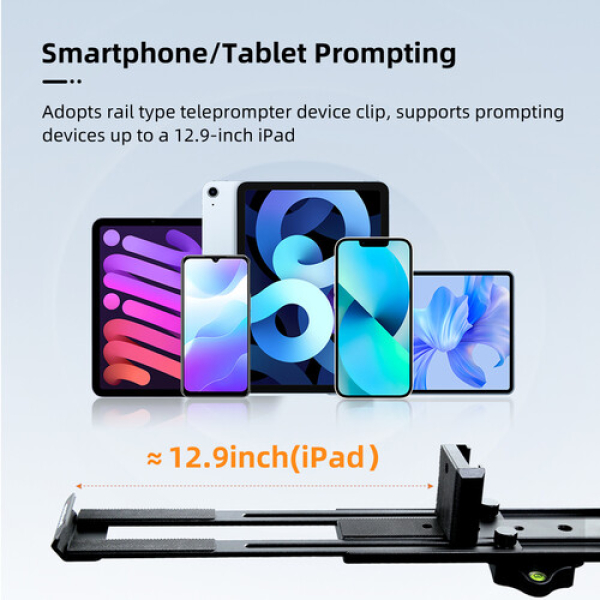 Desview T12S 12.9in Portable Teleprompter for Phone Tablets with Remote Control - Image 6