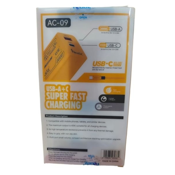 FSUDZ 45W SUPER FAST CHARGER – USB-A + USB-C (AC-09) - Image 2