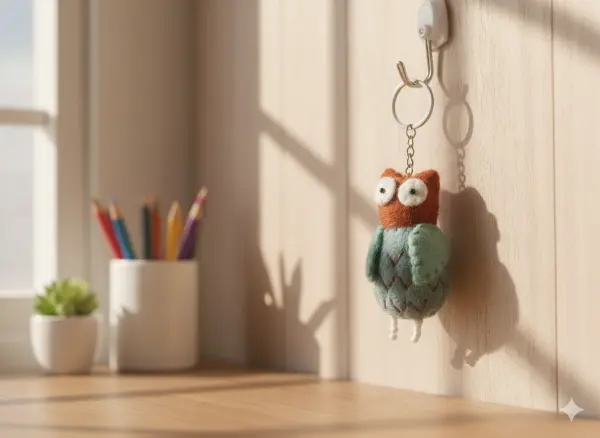 Felt Key Chain | Key Holder | Key Ring | Hand-felted | Handmade in Nepal | Light Weight | Eco-friendly - Image 2