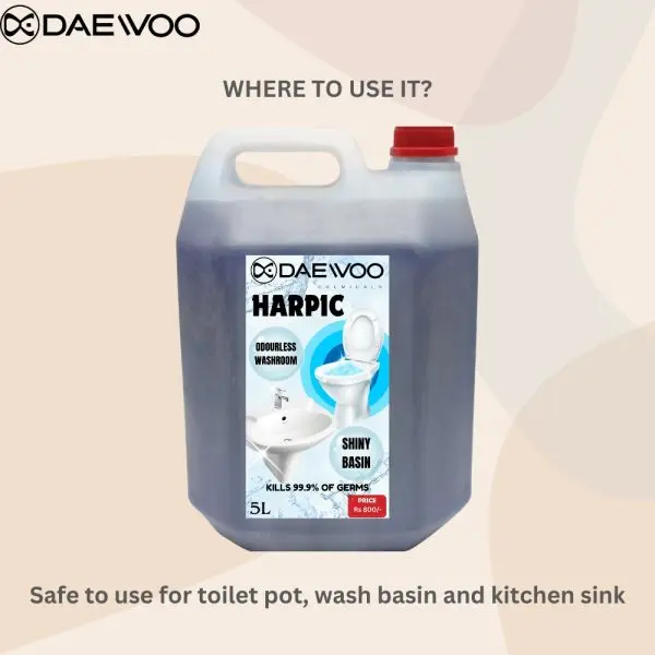 Harpic 5 Ltr | Daewoo Harpic | Daewoo Chemicals | Clean Toilet | Clean Pot | Clean Basin | Clean Tub | Clean Washroom | Clean Restroom | Easy Washroom Cleaner | Easy toilet Cleaner - Image 4