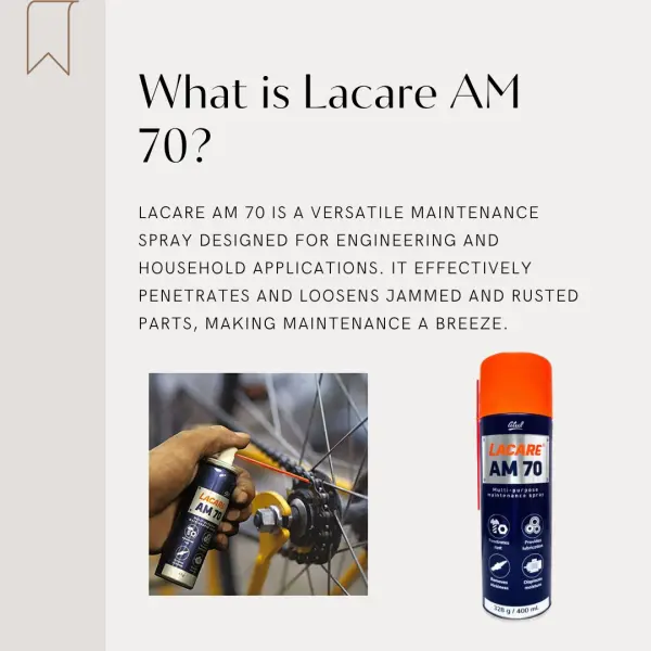 Lacare AM 70 Maintenance Spray | Multi-Purpose Lubricant | Rust & Corrosion Protection | Penetrating Oil for Jammed Parts | Non-Toxic Adhesive Remover | CFC-Free & RoHS Compliant - Image 2
