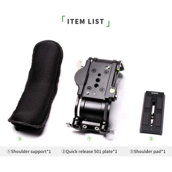 LanParte Lightweight Shoulder Pad Support with 15mm LWS Rod Clamp - Image 3
