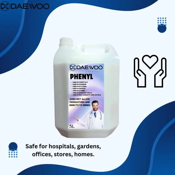 Phenyl | 5 Ltr | Daewoo White Phenyl | Daewoo Chemicals | Fragrance Phenyl | Hospital And Household Use | Clean And Hygienic Surroundings | Insects Remover - Image 2