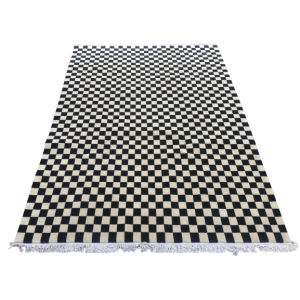 Premium Hand-Knotted Nepali Woolen Carpet (Beige & Black