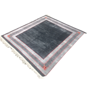 Premium Hand-Knotted Nepali Woolen Carpet - Grey Traditional Tibetan Weave Rug (60 Knots