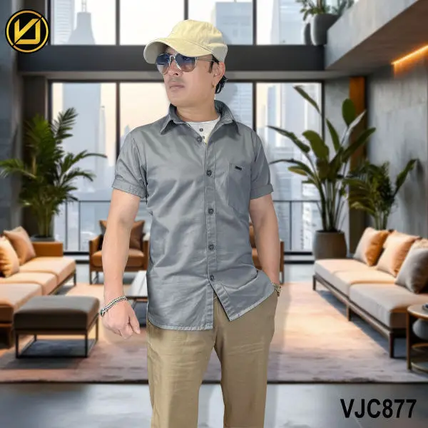 VIRJEANS (VJC877) Summer Cotton Half Shirt For Men- All Colors - Image 4