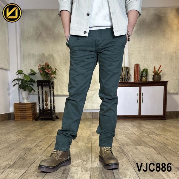 VIRJEANS (VJC886) Stretchable Cotton Pant For Men-Green - Image 4