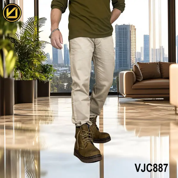 VIRJEANS (VJC887) Cotton Pant For Men-Cream - Image 2