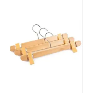 3  Pieces Solid Wood Hanger For Home, Anti-Slip Wooden Hook, Wardrobe Organizer Clothes Stand Without Trace