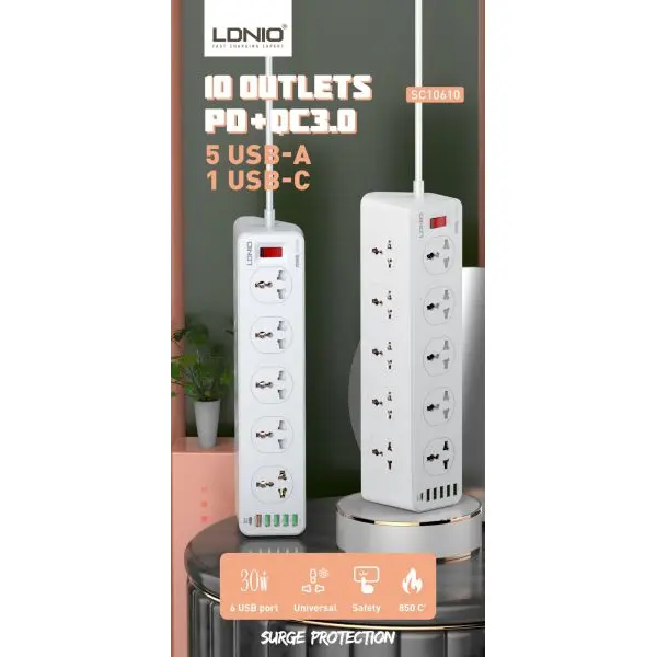 Ldnio Sc10610 2500w 10sockets + Typec Pd Multiplug - Image 3