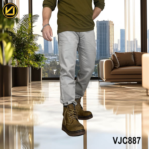 VIRJEANS (VJC887) Cotton Pant For Men-Grey - Image 5