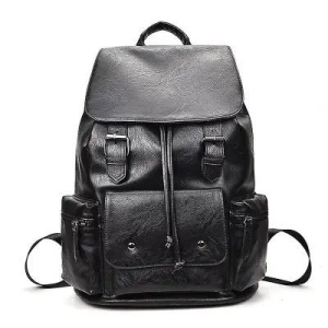 PU Leather Vintage Laptop Backpack College And School Bags For Men And Women