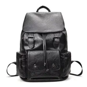 PU Leather Vintage Laptop Backpack College And School Bags For Men And Women