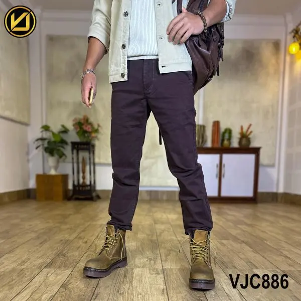 VIRJEANS (VJC886) Stretchable Cotton Pant For Men-Coffee - Image 5