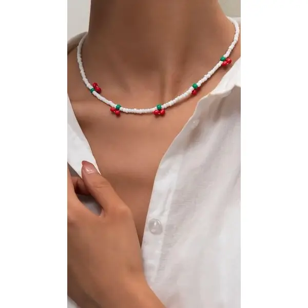 Cherry Pop Beaded Necklace - Image 2